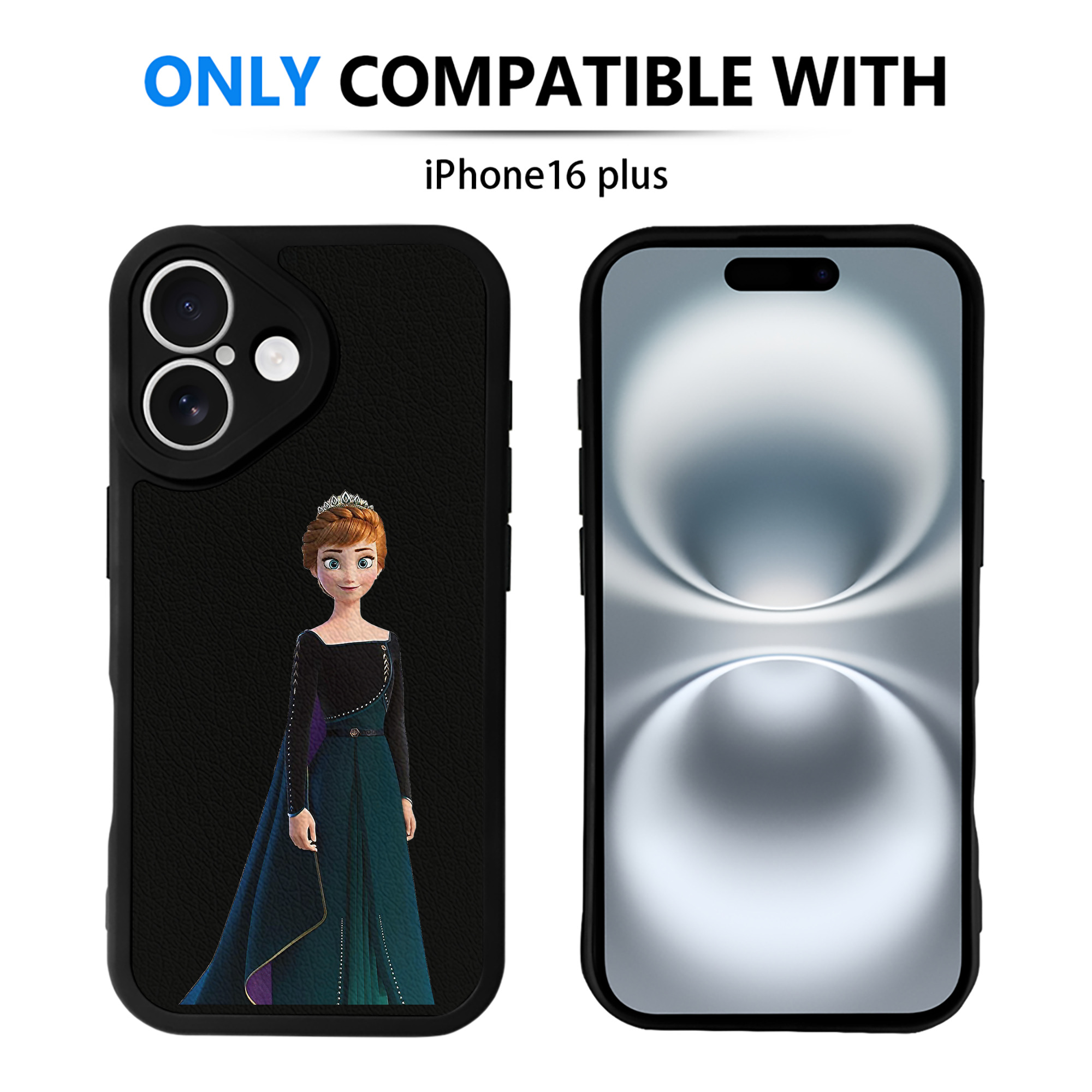 （画像用） アナと雪の女王 アンナ エルサ Frozen Anna Elsa 【iPhone 16シリーズ対応】シリコンスマホケース（レザー調） 材質：シリコン